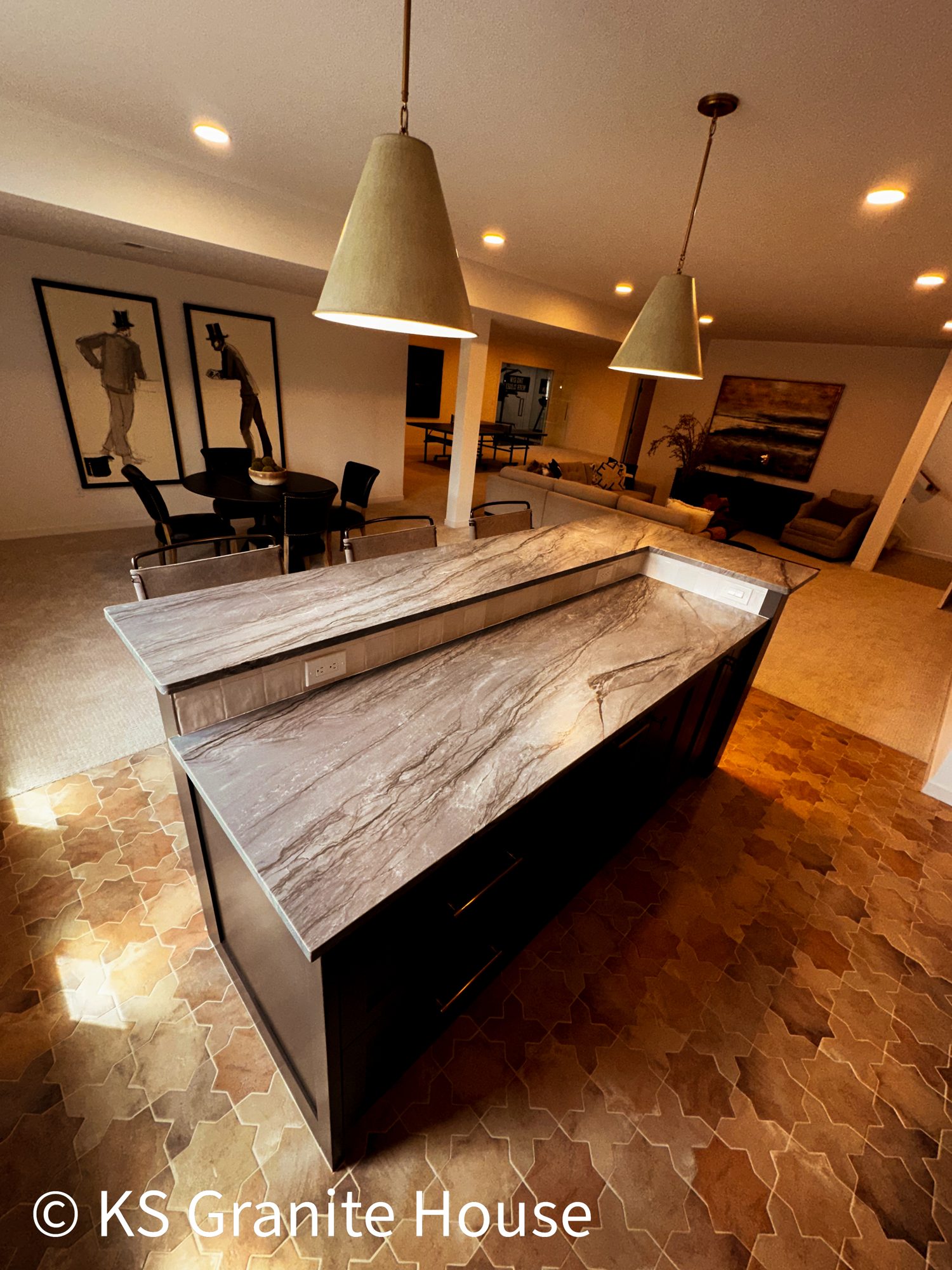 Quartzite countertop surface