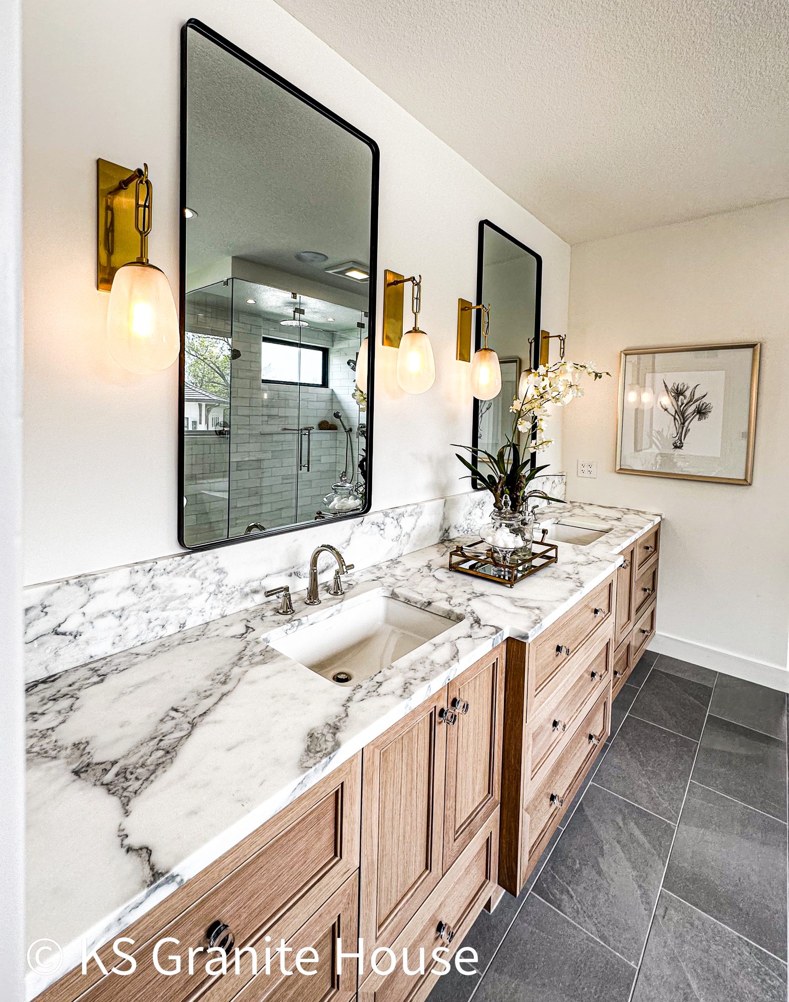 Quartz countertop surface